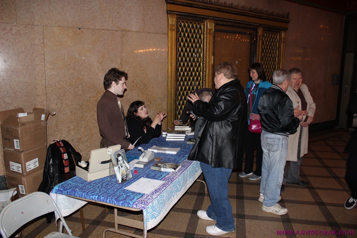 Kyle Westphal of the Northwest Chicago Film Society and me in a deep Ann Dvorak conversation. 